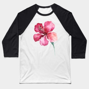 Vintage Island Tropical Hibiscus Floral Baseball T-Shirt